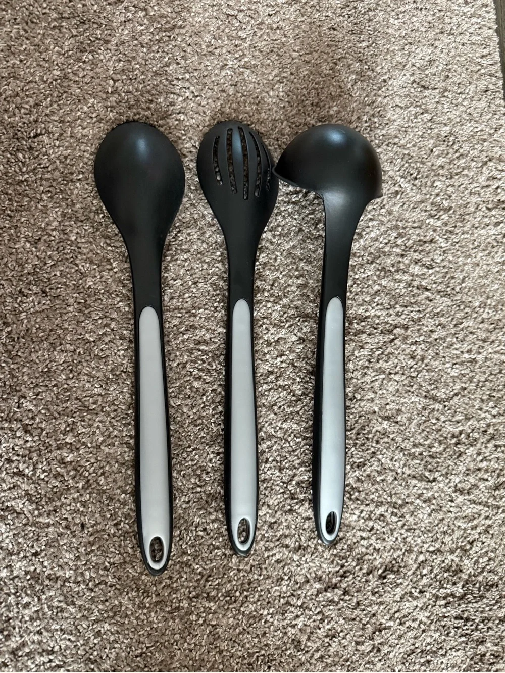 Calphalon Black and Gray 3-Piece Serving Spoon Set